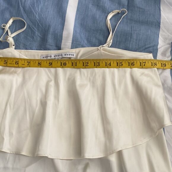 Silky camisole spaghetti adj strap cream 2 tiered top - Picture 7 of 9